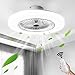 Aohuada LED Fan Light Ventilatore da soffitto Plafoniere camera da letto Telecomando 36W Plafoniera Dimmerabile 55CM + Ventilatore Silenzioso + 2880 Lumen Moderno con Smart Invisible