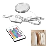 3W 埋め込みライト - アルミ合金スポットライト、5V 超薄型RGB LEDランプ | 6cm USBナイトライト、調光可能、カラーチェンジ、キッチン、バスルーム、寝室、テラス、庭 & 3Dプリントモデル用