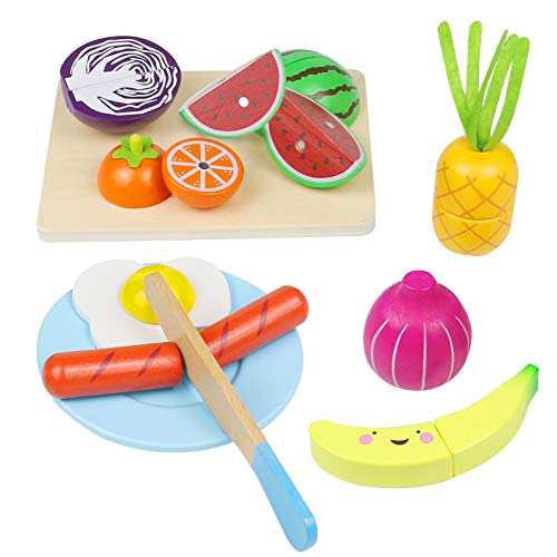 Cocina Infantil - Cortar Frutas Verduras Juguetes Madera Alimentos de Juguete Frutas y Verduras...