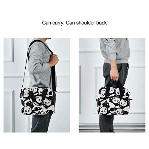 Cute Panda Lunch Bags For Women Black White Lunch Tote Bag Lunch Box Water-Resistant Thermal Cooler Bag Lunch Organizer For Working Picnic Beach Sporting #TOP5