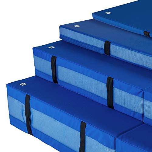 We Sell Mats 8 Inch Thick Bi-Folding Gymnastics Crash Landing Mat Pad, Safety For Tumbling, Back Handspring Training And Cheerleading, 4 Ft X 8 Ft, Blue #TOP6