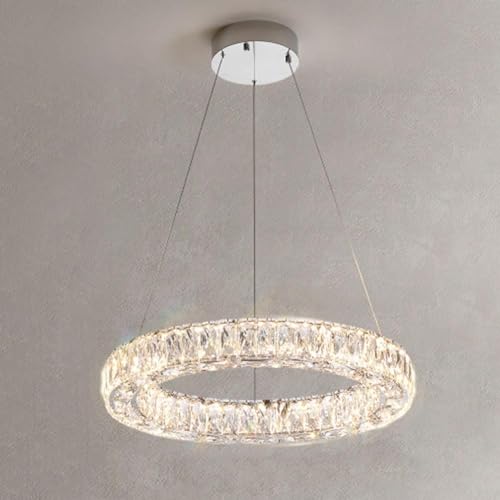 Lustre cristal 60cm LED pour sublimer un salon sombre et créer un espace chaleureux