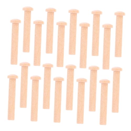 BELLIFFY 20 Kleiner Holzstifte Aus Massivholz Mit Rundem T-kopf Kleiner Holznägel Für Bastelarbeiten Und Holzbearbeitung 8x33mm Vielseitig Für Modelleisenbahn Und Holzprojekte
