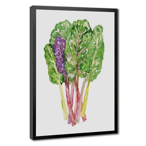 Impression sur toile de betterave suisse aquarelle, affiche cuisine et salon 20x30 cm