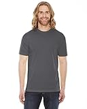 American Apparel  Poly-Cotton Short Sleeve Crew Neck, Asphalt, Large