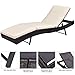 Tangkula Patio Reclining Chaise Lounge, Outdoor Beach Pool Yard Porch Wicker Rattan Adjustable Backrest Lounger Chair
