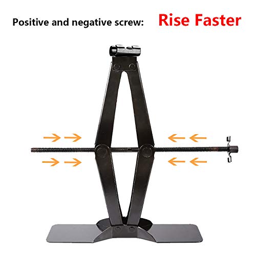 Leadbrand Black Steel Scissor Jack, 2.5 Ton(5,511Lbs), With Positive And Negative Screw, Ideal For Auto/Pickup/Truck/Suv/Mpv, Ratchet Handle, Oversized Base, Emergency Use #TOP2
