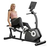 CURSOR FITNESS Recumbent Exercise Bike, 16-Level Magnetic Resistance Stationary Bike for Home workout with Pulse Sensors, Adjustable Seat & Back, Extra Cushion Sport Saddle, 350LB Capacity
