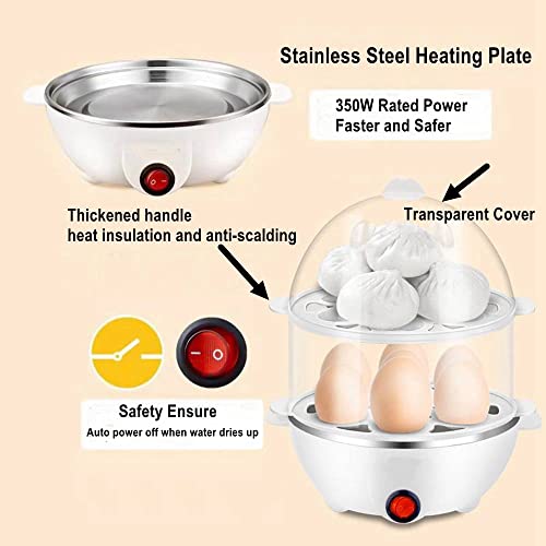 Egg Cooker Rapid Poacher Maker Up To 14 Eggs Capacity Electric Large Egg Boiler For Hard Boiled Eggs With Auto Shut Off Double/Single Stack Cool Kitchen Gadgets Home Accessories (Single Stack) #TOP4