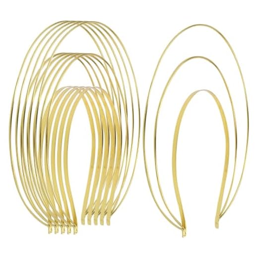 Gold Metal Queen Goddess Angel Halo Crown Headband Hairbands Tiara Hair Hoops DIY Craft Bands Headpieces Party Cosplay Costume Hair Accessories (6 Pack of 3 Layer)