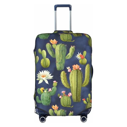 Watercolour Cactus Print Luggage Cover For Suitcases, Travel Case Protector, Simple & Convenient Installation