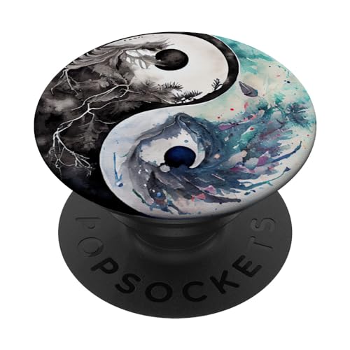 Yin And Yang Watercolor Graphic PopSockets Swappable PopGrip