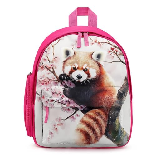 RedPanda on The Tree Funny Small Travel Backpack Casual Daypack Bag with Adjustable Strap for Hiking Camping