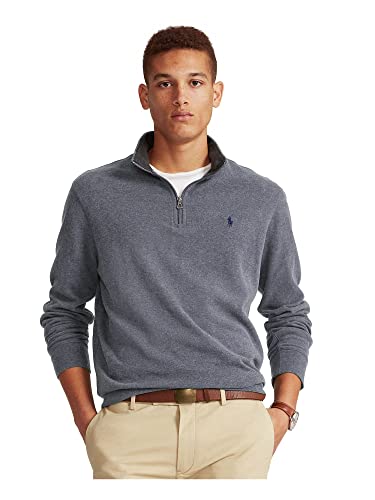 Polo Ralph Lauren Men's 1/4 Zip Sweater Cotton/Vicose Blend Classics 710812 Grey (Medium) #TOP19