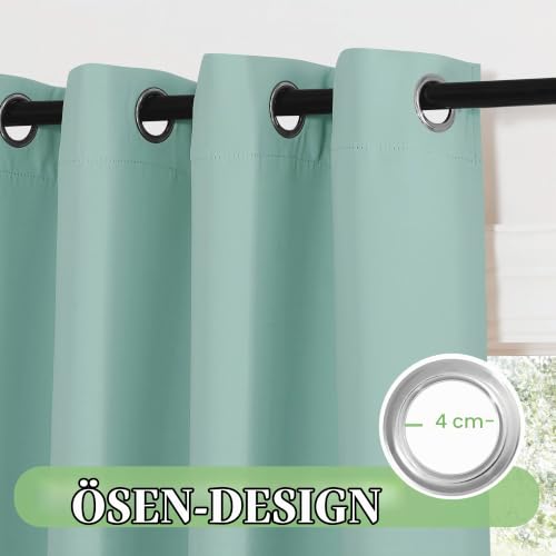 KGORGE Thermo Verdunklungsvorhänge Kurz Vorhang Blickdicht mit Ösen – Ansicht 5