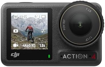 DJI Osmo Action 4 Standard Combo - 4K/120Fps Waterproof Action Digital Camera with A 1/1.3-Inch Sensor, 10-Bit & D-Log M Color Performance, Outdoor Digital Camera for Travel, Biking