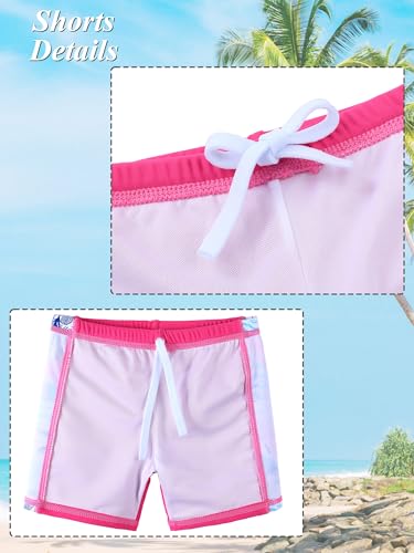 Image of Girls Two Piece Swimsuit Floral UPF 50+ Rash Guard Set Kids Beach Swimwear