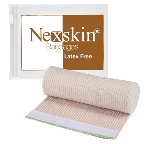 Premium Elastic Bandage Wrap (6” Wide, 1 Pack) - Nexskin Latex Free Athletic/Medical Compression Bandages Hook & Loop Fasteners at Both Ends - Lifetime Washable & Reusable Bandages