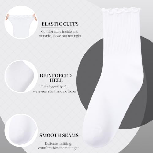 Image of Women Ruffle Striped Frilly Socks