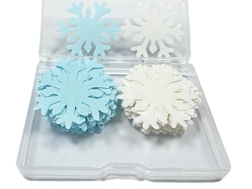 Sentovac 50pcs Edible Cake Cupcake Toppers Snowflakes Cake Decorations | 2 Colors (25pcs White and 25pcs Blue) Birthday Party Supplies - Thumbnail 4