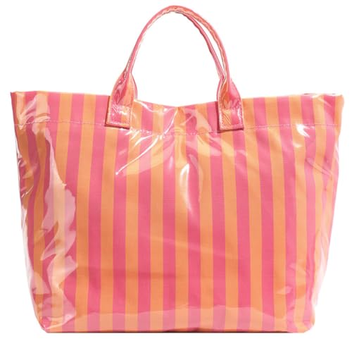 Image of Caistre Women's PVC Tote Handbags Shoulder Bag Winter Fall Fashion Kraft Paper Tote Bag Y2K Large Shopping Bag