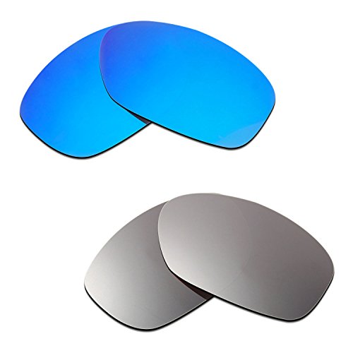 Lentes de repuesto para Oakley Pit Bull color azul y titanio compatibles