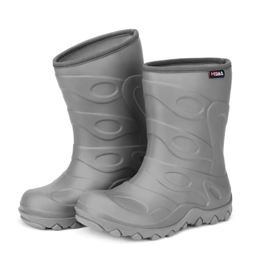 HISEA Kids Rain Boots for Boys Girls Waterproof Insulated Easy-on Toddler Rubber Boots Lightweight Seamless Wide Mud Boot with Non-Slip Outsole for Outdoor Playing