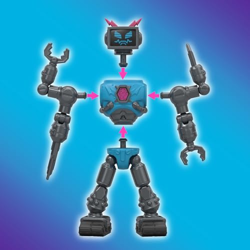 Image of MrBeast Lab Hybrids Multi Pack, Lab-Bot vs GID Skeleton | 2 mix & match beast figures plus Golden Panther Dragon parts to collect; fuse combinations, MrBeast fans