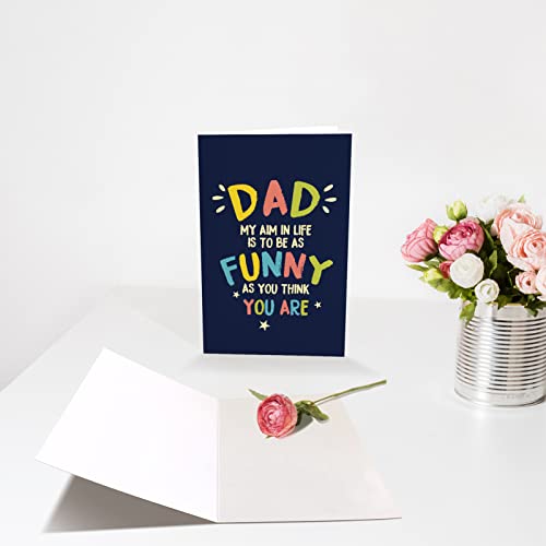 Chenive Funny Father's Day Card From Son Daughter, Father's Day Greeting Card, Dad Birthday Card, Dad My Aim In Life Is To Be As Funny As You Think You Are #TOP2