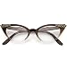 zeroUV - Vintage Cateyes 80s Inspired Fashion Clear Lens Cat Eye Glasses with Rhinestones (Brown-Fade)