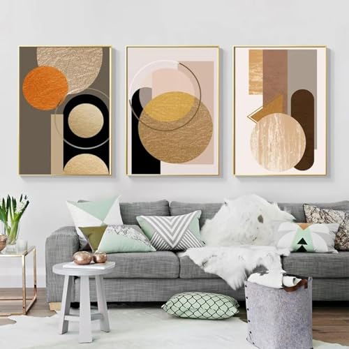 Affiche abstraite cercle géométrique pour sublimer le mur de votre salon contemporain