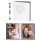 Miaikoe Small Photo Album 6x4 52 Pockets 2 Packs, Slip in Top Loading Mini Linen Album Book Holds 100 Vertical 10x15cm Photos for Family Wedding Anniversary (White)