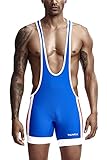 sandbank Men's High Waist Wrestling Singlet Patchwork Shorts Bodywear Wrestling Uniform