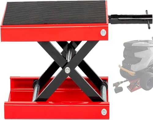 Motorcycle Lift Jack 1100LB Center Scissor Stand for ATV Scooter Dirt Bike Adjustable from 3.25" to 13.25", Red