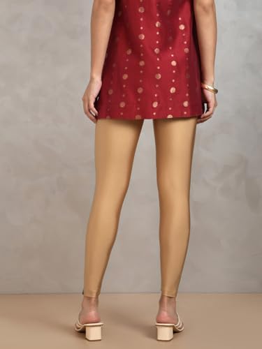 Image of TWIN BIRDS Shimmer Leggings for Women | Shiny Stretch Ethnic Wear Pants