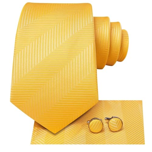 Image of Dubulle Mens Tie Set Solid Paisley Silk Striped Necktie for Men with Cufflinks Tie and Pocket Square