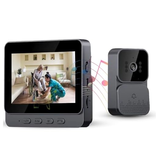 Campanello senza fili con telecamera 1080P Videocitofono senza fili con schermo IPS di 4.3 Nessun WiFi richiesto Citofono Video Visione Notturna Infrarossi Campanello Esterno senza fili e Schermo