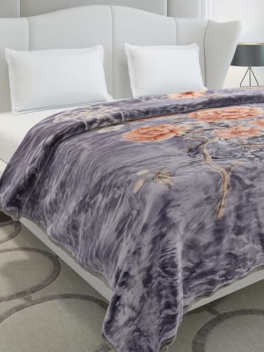 Image of Monte Carlo Double Bed Heavy Winter Blanket Marshal 2 Ply 850 GSM | 4.5 KG (240x220 CM), Dark Grey