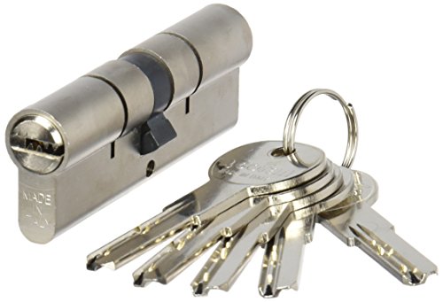 Cylindre de sécurité 45/45 nickel à clé unique pour serrure de porte