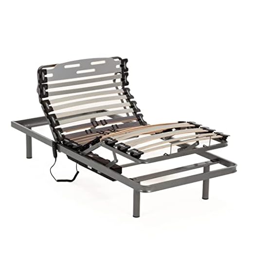 NALUI - Somier para Cama 90 x 180 cm con Patas ProCare, 11 Láminas Madera de Haya de 10 cm y Estructura de Acero. Somier Eléctrico Articulado en 5 Planos con Mando y Cursores para Regular la Firmeza
