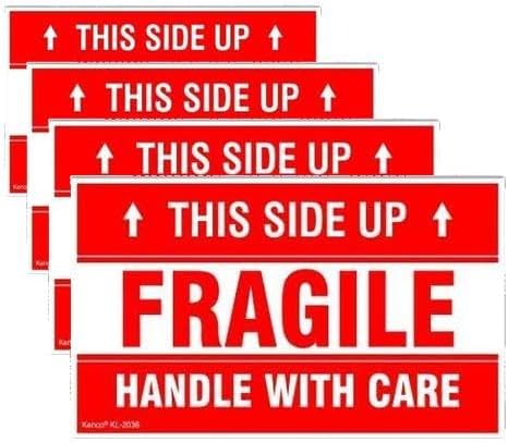 Kenco 3" X 5" This Side Up Fragile Handle with Care Stickers for Shipping and Packing - 500 Adhesive Labels Per Roll image 3