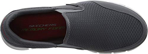 Image of Skechers Men's Equalizer Persistent Slip-On Sneaker | Casual Training, Nubuck Leather, Mesh Ventilation, EVA Cushion Midsole, Traditional Lace-up