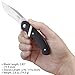 CRKT Snarky EDC Folding Pocket Knife: Everyday Carry, Flat Ground Recurve Blade, Flipper Open, Liner Lock, POM with Stainless Inlay, Deep Carry Pocket Clip 7280