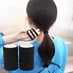 200PCS Black Hair Ties for Women Girls Seamless Thick Hair Band Elastic Hair Ties No Damage Ponytail Holder for Long Lasting Braids Ponytails and Medium Hair Cotton Elastic Bands Soft Hair Accessories - Image 5