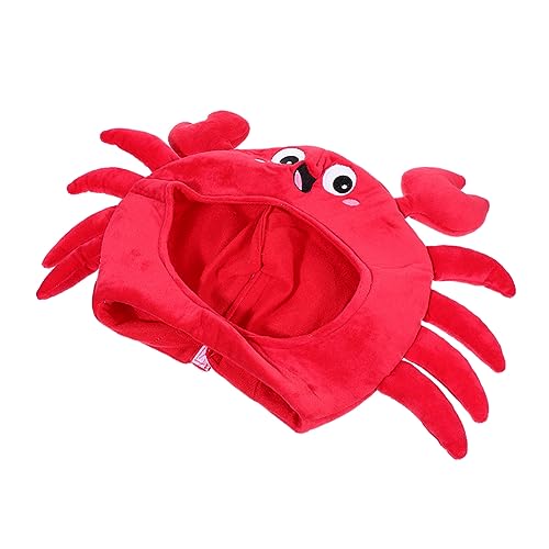 PACKOVE 1pc Adorable Crab Shape Hat Funny Cartoon Headwear for Cosplay Halloween Parties Made of Comfortable for Unisex Costumes and Photo Props
