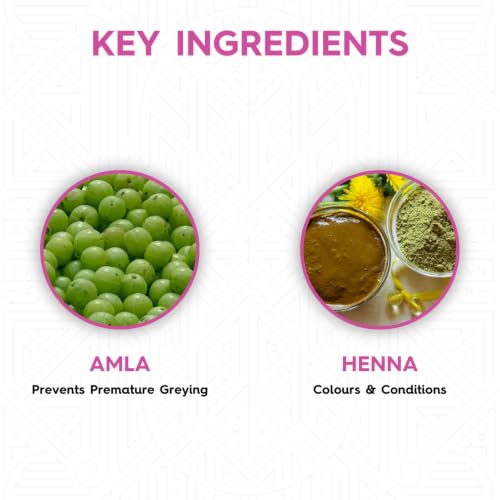 Image of Megha Mehandi Organic Hair Dye for Woman & Men - Burgundy Organic Hair Colour without Chemicals and Ammonia, Made From Organically Grown Henna & Amla Based Mehndi, Burgundy,45g (Pack of 3)