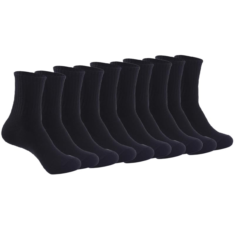 YROHGKPN 5 pares de calcetines deportivos casuales de algodón que absorben la humedad, botas altas para mujeres y hombres, para correr, trabajo, algodón para mujeres y hombres, Negro, Altoa única