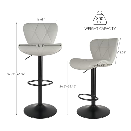 image for Nalupatio Modern Bar Stool Set of 4, Adjustable Faux Leather Upholster