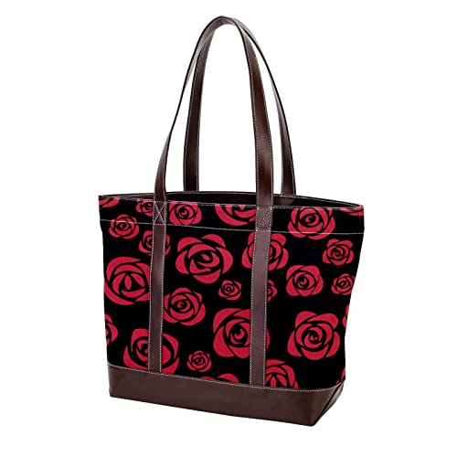 Sac à main pour femme grand cabas fourre-tout imprimé champignon artistique