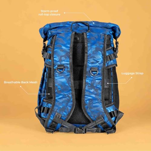 Image of MONKEY TROOPERS Stormy Backpack Bag, 15-Inch Laptop Compartment, Water Resistant, Magnetic Tank Mount, Touch-Sensitive Navigation Pocket, Travel, Biking, Hiking Backpack For Men & Women